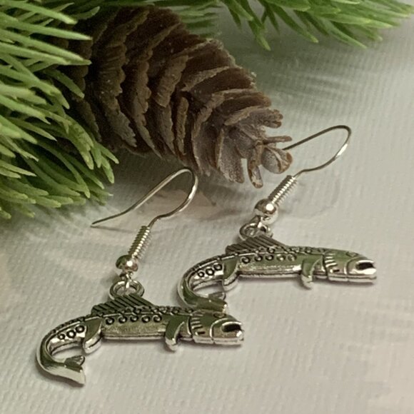 Fish Earring, Fishing Charm, Fish Jewelry, Gift Idea, Silly Animal Earring - Picture 6 of 9
